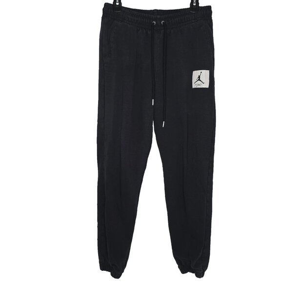 Nike Air Jordan Sweatpants Men Medium Flight Fleece Jogger Jumpman Black Vintage - Picture 1 of 10
